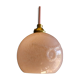 Suspension française vintage en verre rose, livrée avec nouveau câble rose