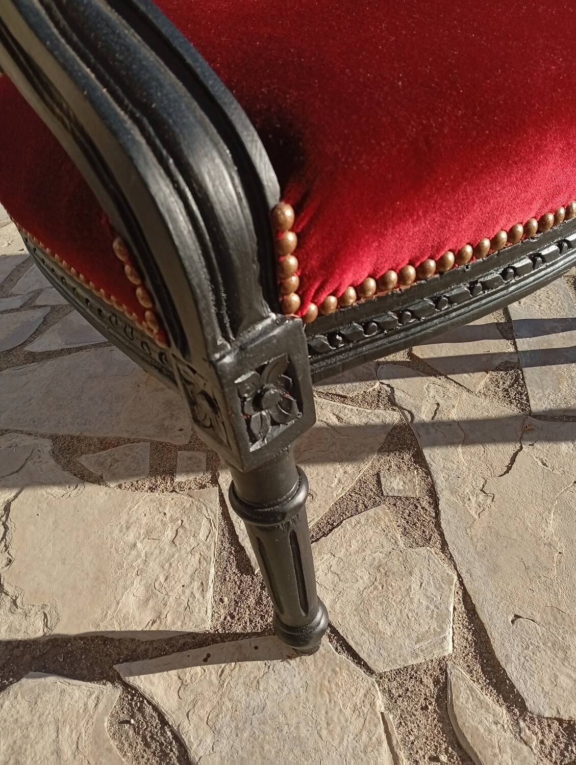 Pair of Louis XV style cabriolet armchairs