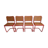 Set 4 chair B32 red Marcel Breuer Cesca