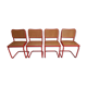 Set 4 chair B32 red Marcel Breuer Cesca
