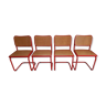 Set 4 chair B32 red Marcel Breuer Cesca