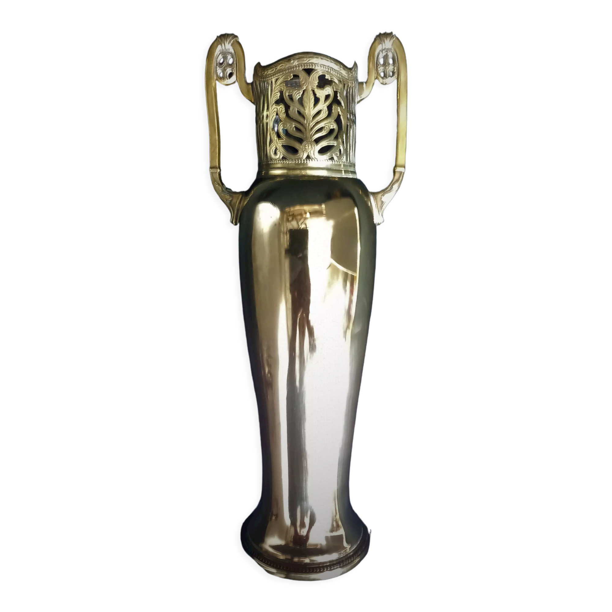 WMF Art Nouveau brass vase