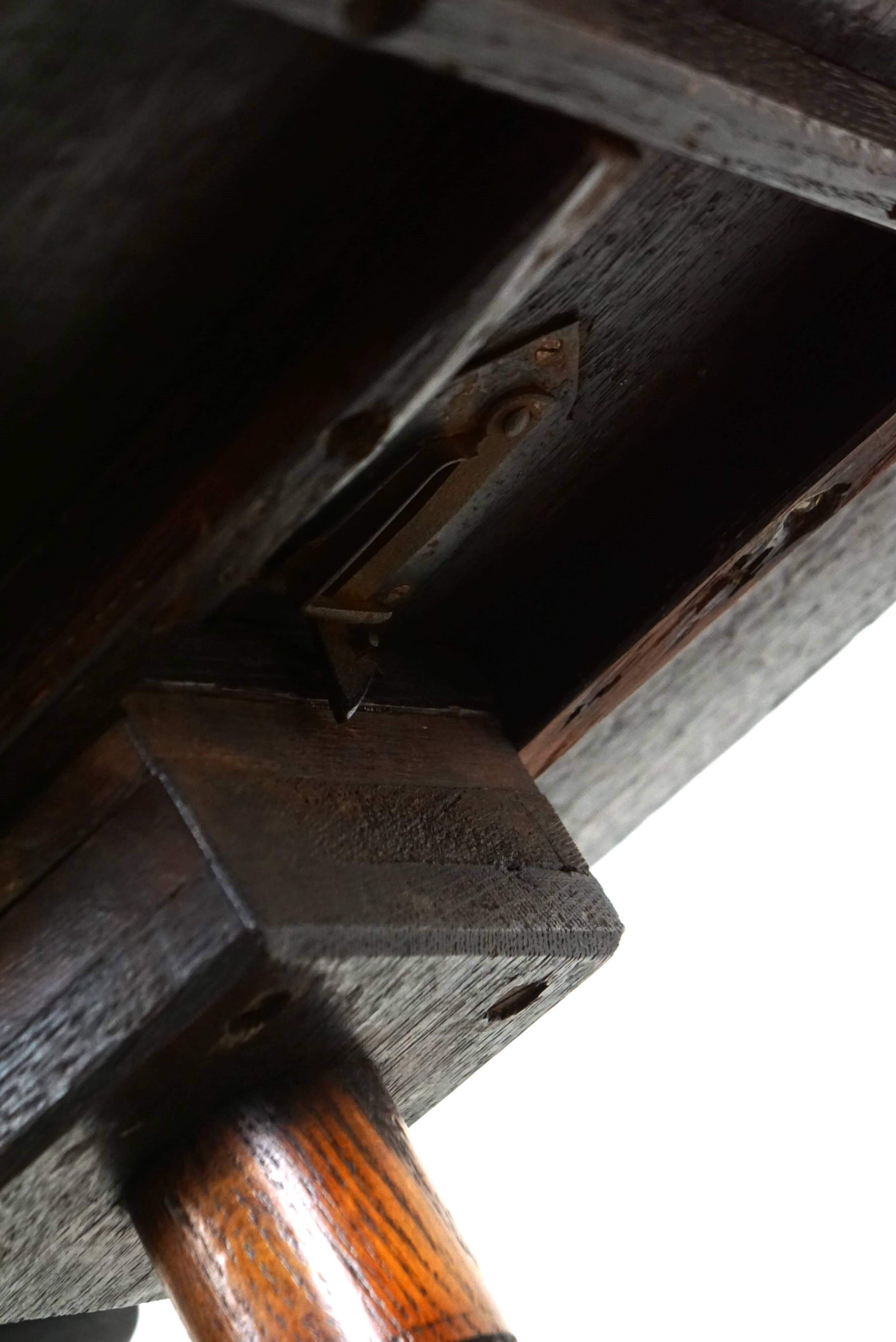 Nice antique English tilt-top table/side table with a square top