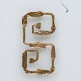 Postmodern Italian Bar Sideboard Murano Glass and Brass, 1980s