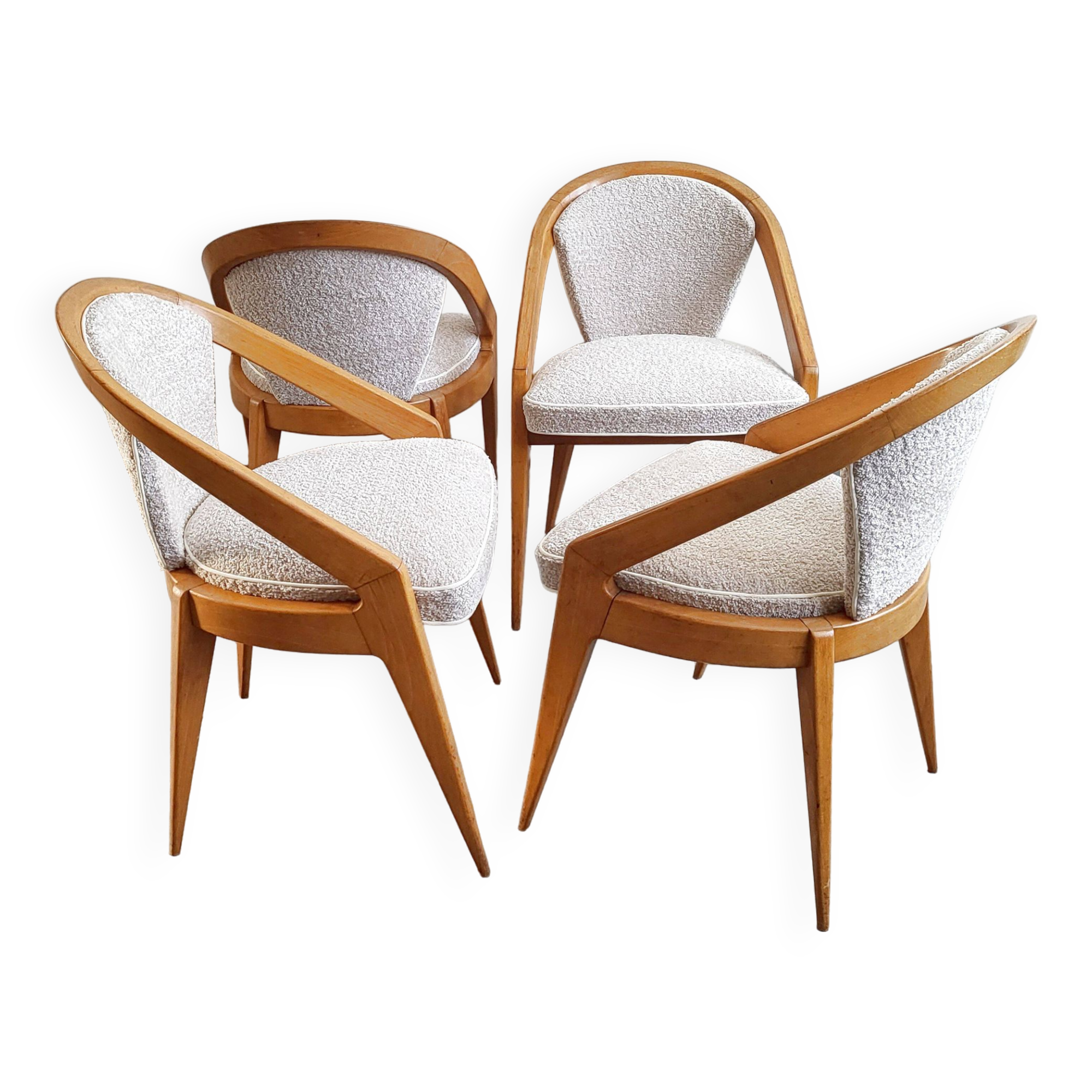Set of 4 vintage chairs by Charles Ramos 1950