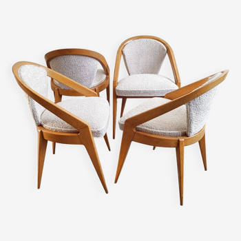 Set of 4 vintage chairs by Charles Ramos 1950