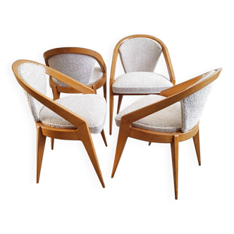 Suite de 4 chaises de Charles Ramos 1950