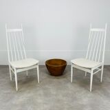 2 Scandinavian chairs with white bars from the 60s