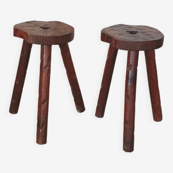 Pair of brutalist stools