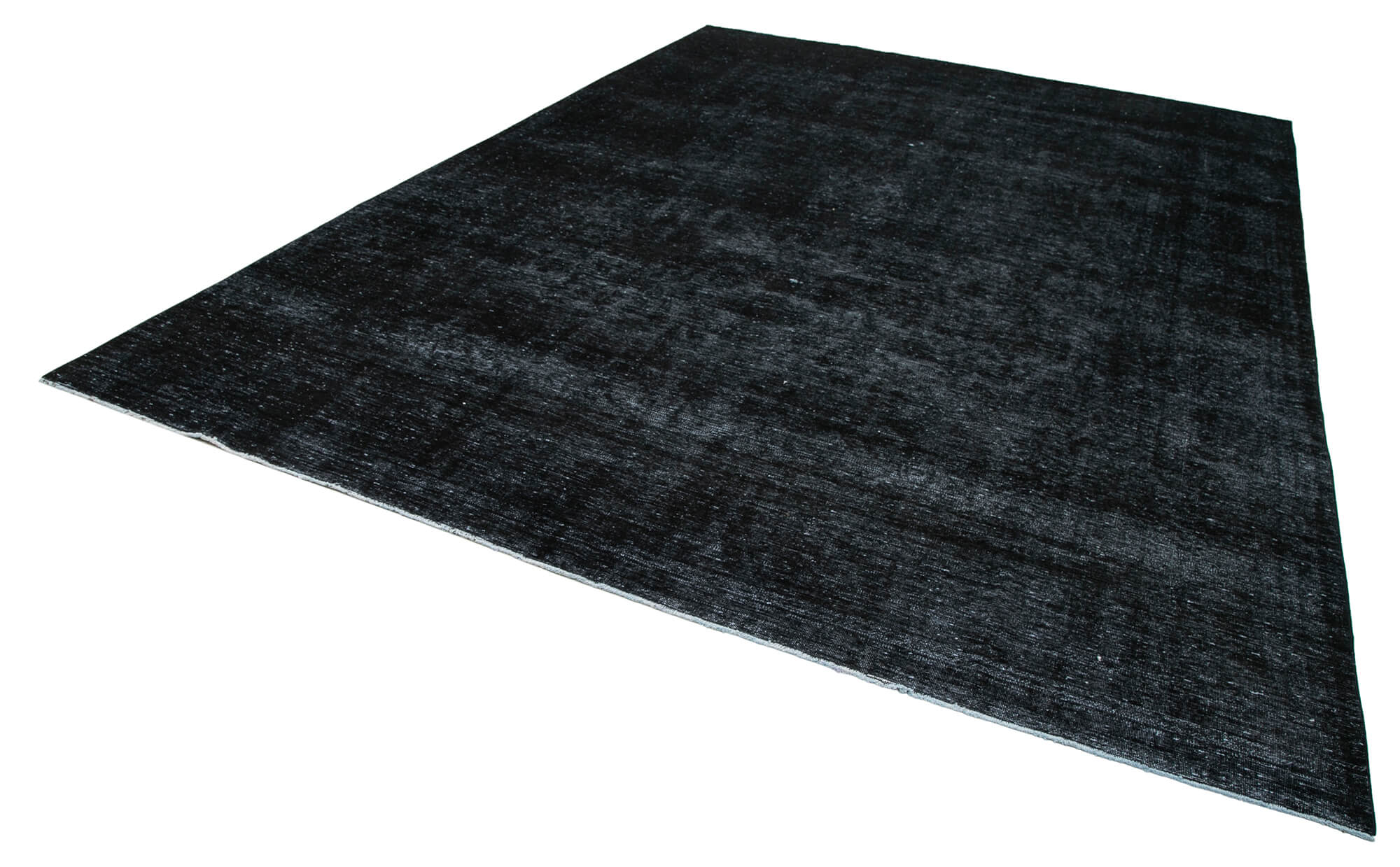 Handwoven persian overdyed 288 cm x 396 cm black wool carpet
