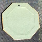 Octagonal Tuscan Wall Mirror. Art Deco. Iridescent wood/brass frame.