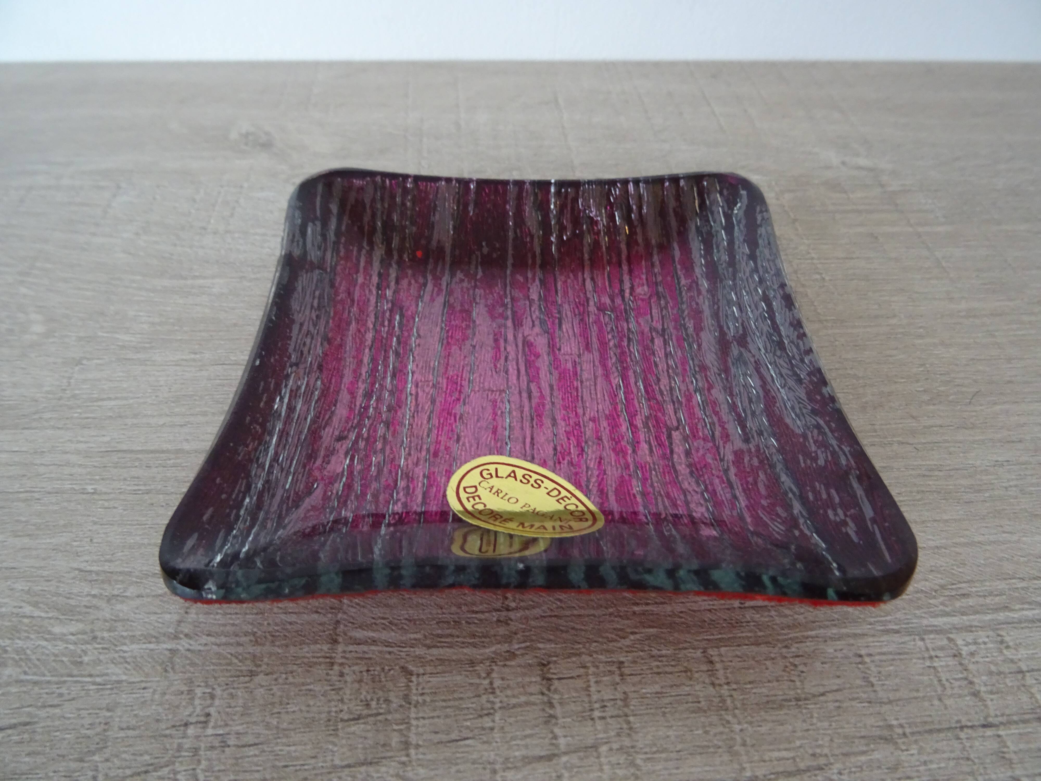 Ensemble  de 6 coupelles vide-poche verre murano Carlo Pagani