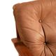 Scandinavian teak and leather lounge set with two armchairs and ottoman
