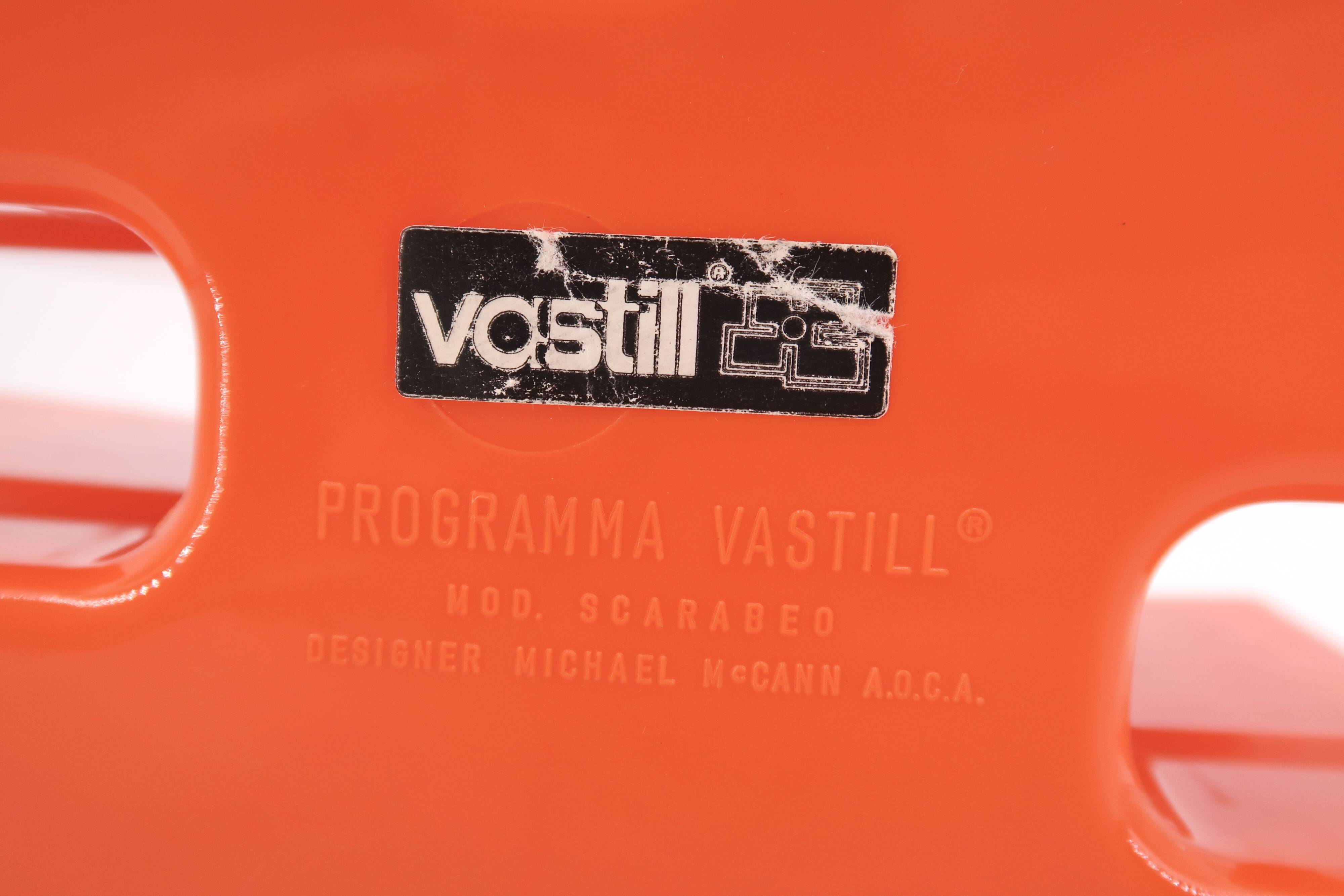 Vastill orange plastic planter by Michael McCann