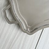 Shiny stainless steel plate.