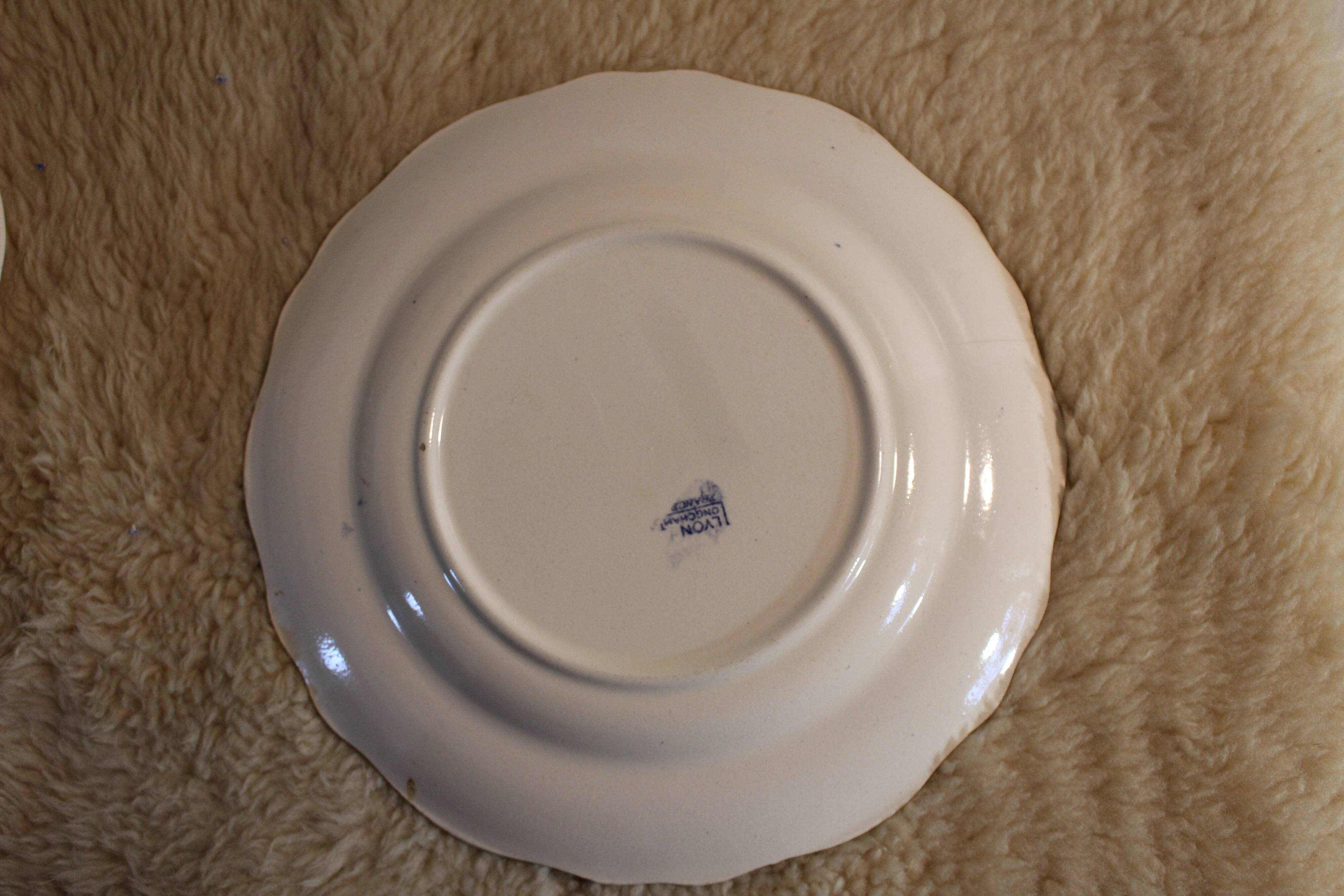 Ensemble de 8 grandes assiettes plates + 1 plat rond-longchamp