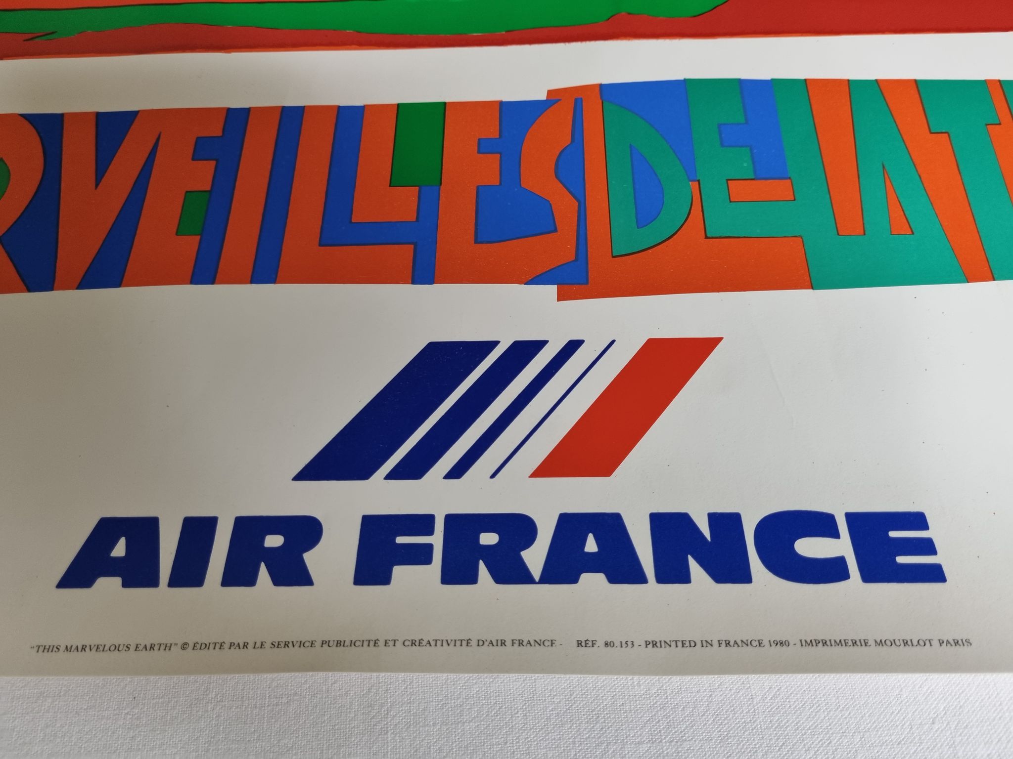 Air France poster, "Merveilles de la Terre", by Roger Bezombes, 1980