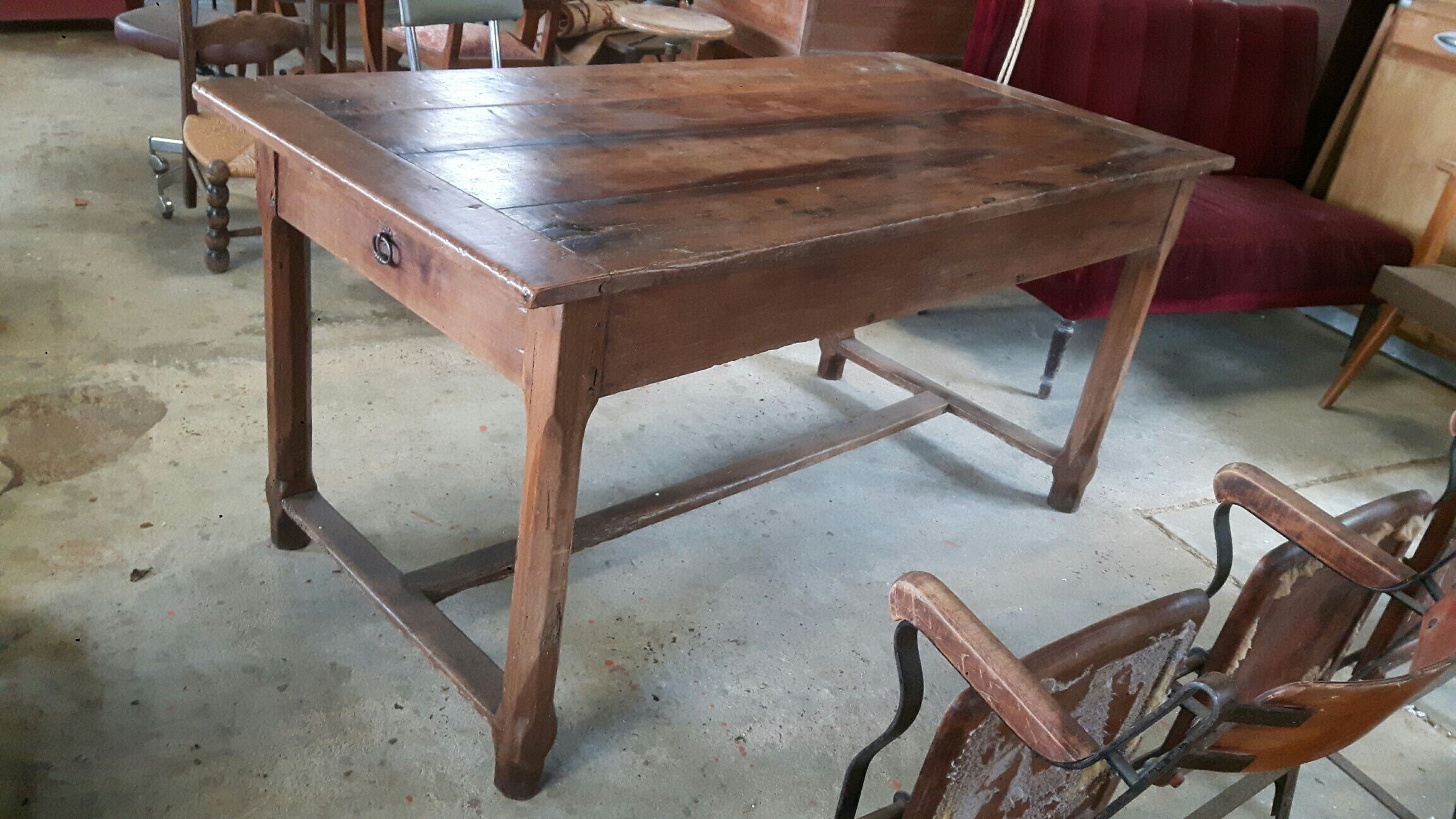 Old rustic farm table
