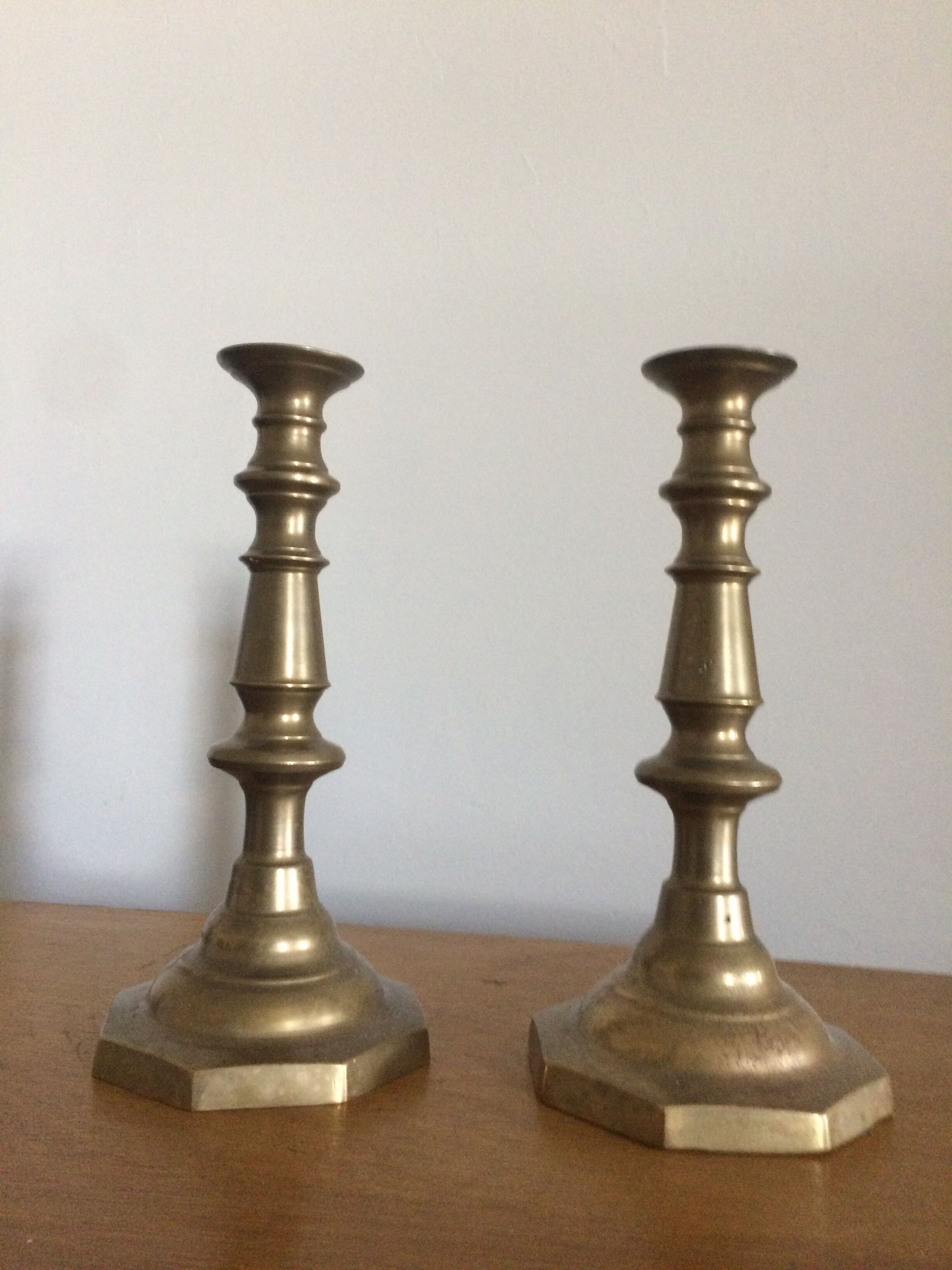 Pair of brass candlesticks