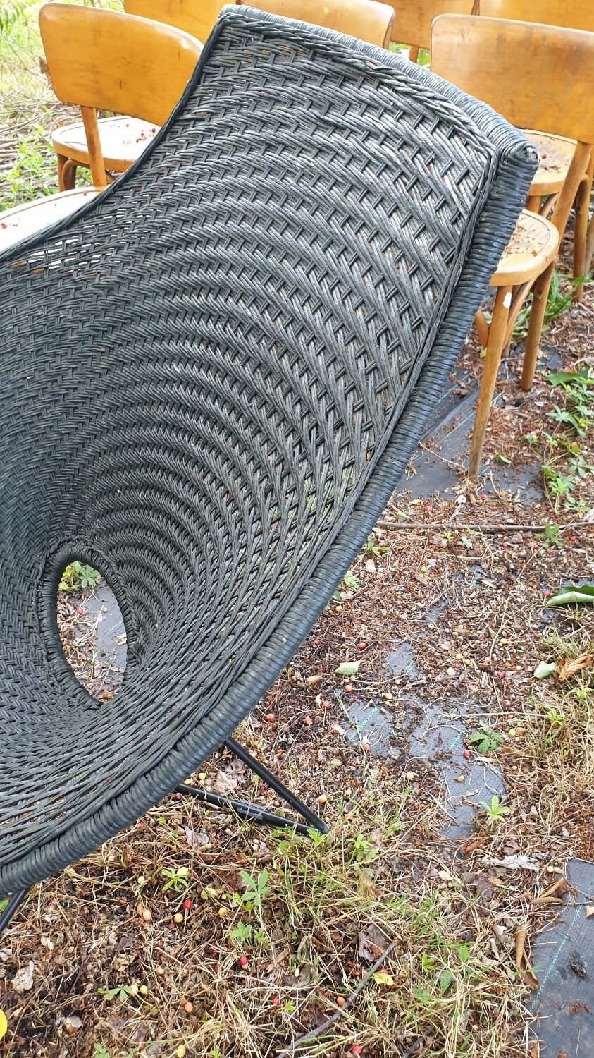 Garden armchair natural braiding