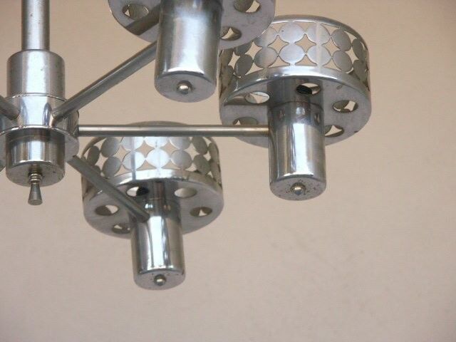 Lustre 6 lumière 1970 métal chromé