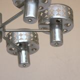 Chandelier 6 light 1970 chromed metal