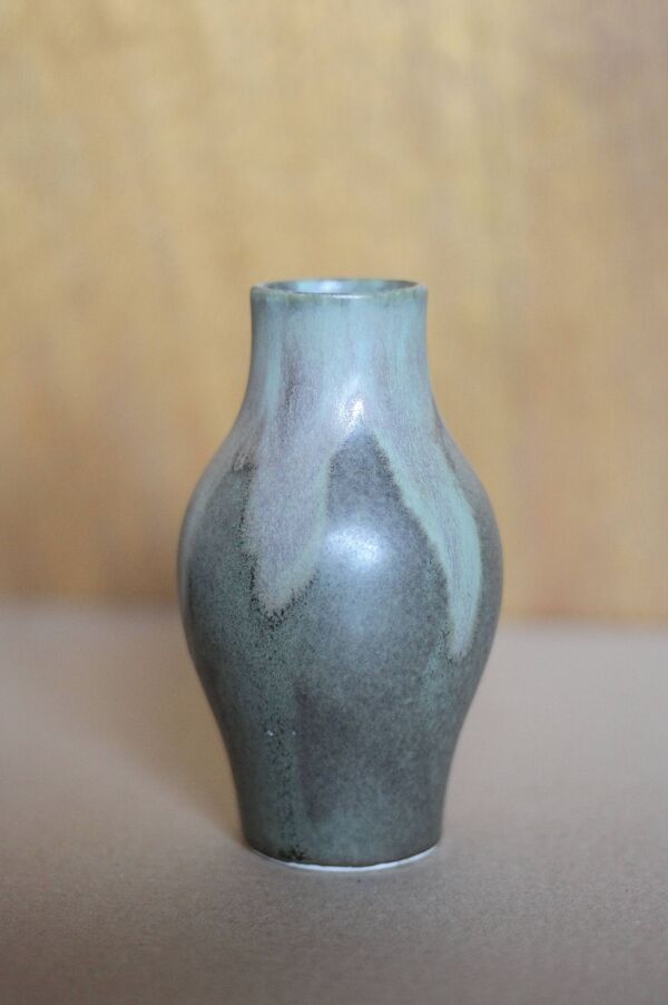 Paire de vase grès flammé Denbac style, petit vase vintage, pot à fleurs