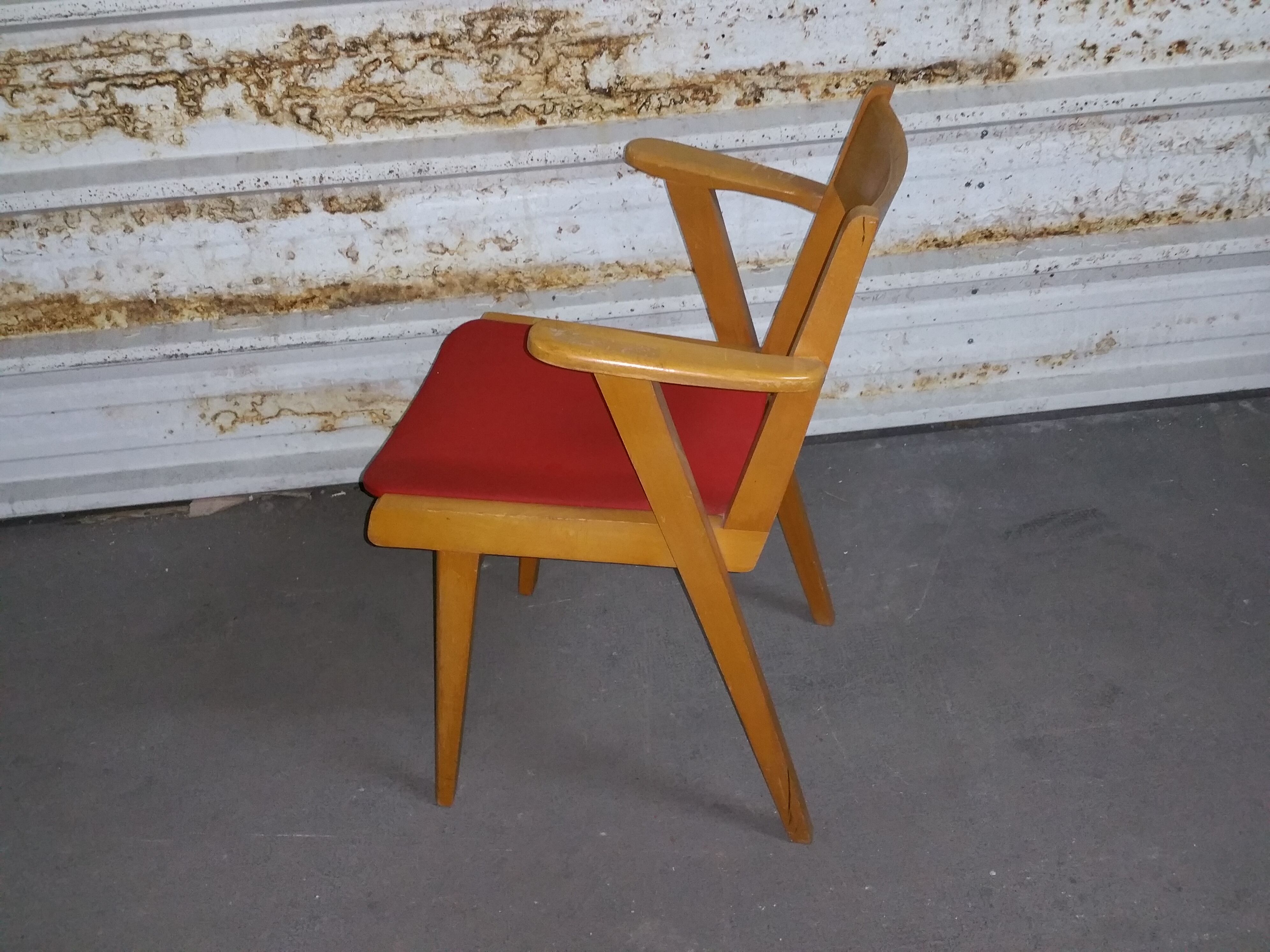 Chair red vintage compass