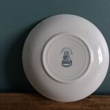 Assiette Saint Amand Lebacqz & Bouchart décor Colombier, début 20ème