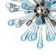 Murano Glass Sputnik Chandelier Featuring Light Blue and Clear Air Drops