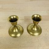 Pair of vintage gilded brass candlesticks