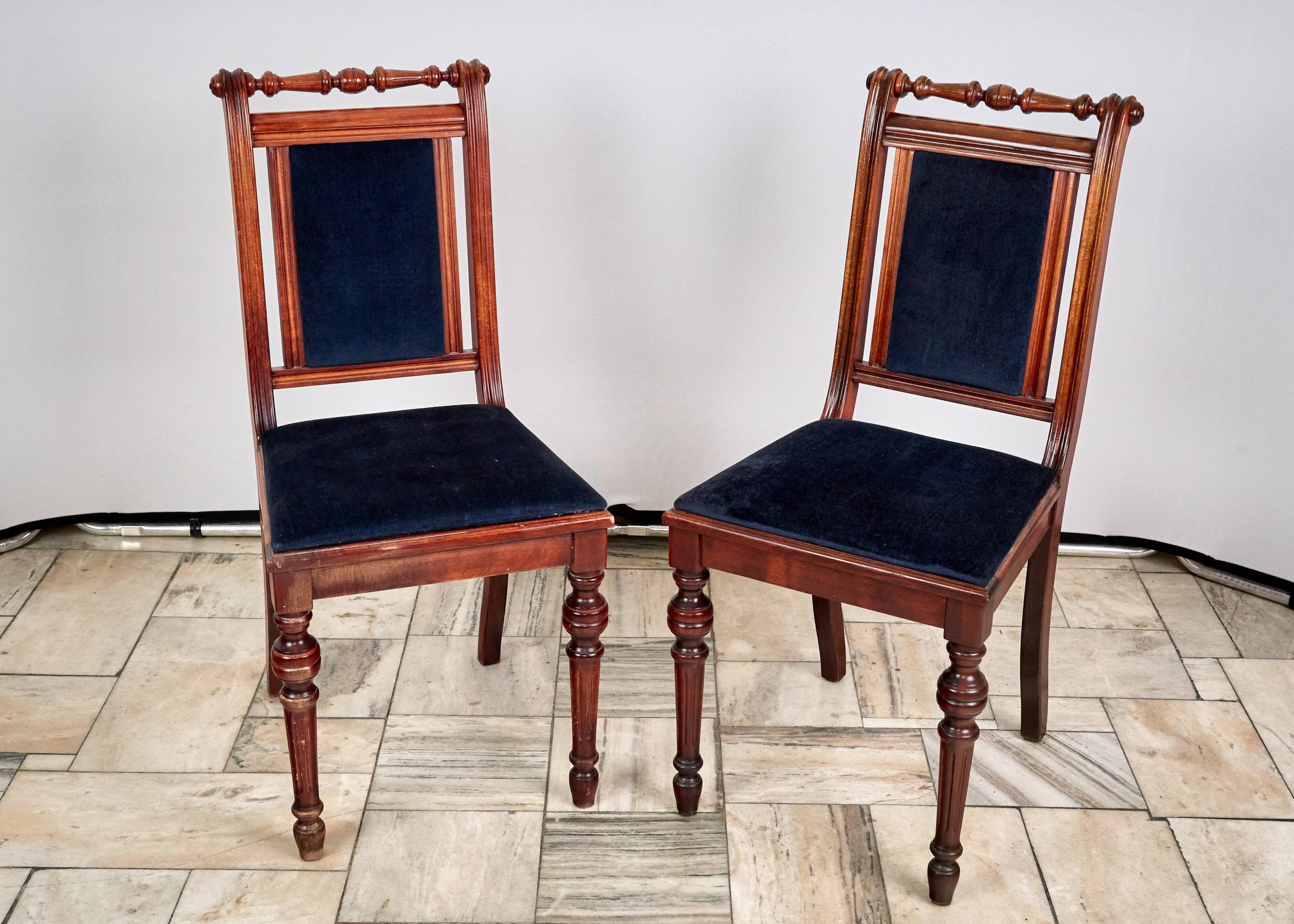 Set of 2 eclectic style chairs fameg radomsko, 1970s/80s