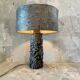Vintage brutalist metal table lamp / floor lamp