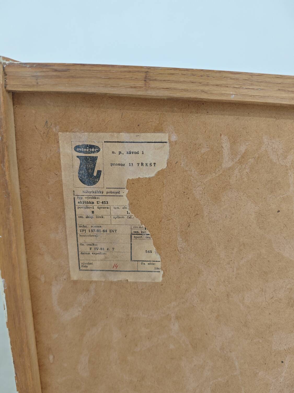 Wooden commode U 453 black and white by Jiri Jiroutek for Intérier Praha