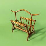 Vintage bamboo and rattan magazine rack