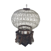 Decorative bird cage of iron and wood
