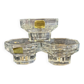 Lot de 3 bougeoirs en verre Luminarc – Vintage France