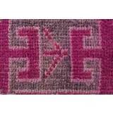 Vintage Turkish Hand-Knotted Wool Cotton Pink Runner Rug 80x264