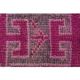 Vintage Turkish Hand-Knotted Wool Cotton Pink Runner Rug 80x264
