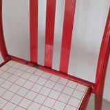 Set of 4 modernist red metal chairs