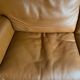 Vintage leather sofa 2 seater convertible caramel color