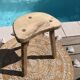 Set of 2 stools brutalist tripod oak/beech