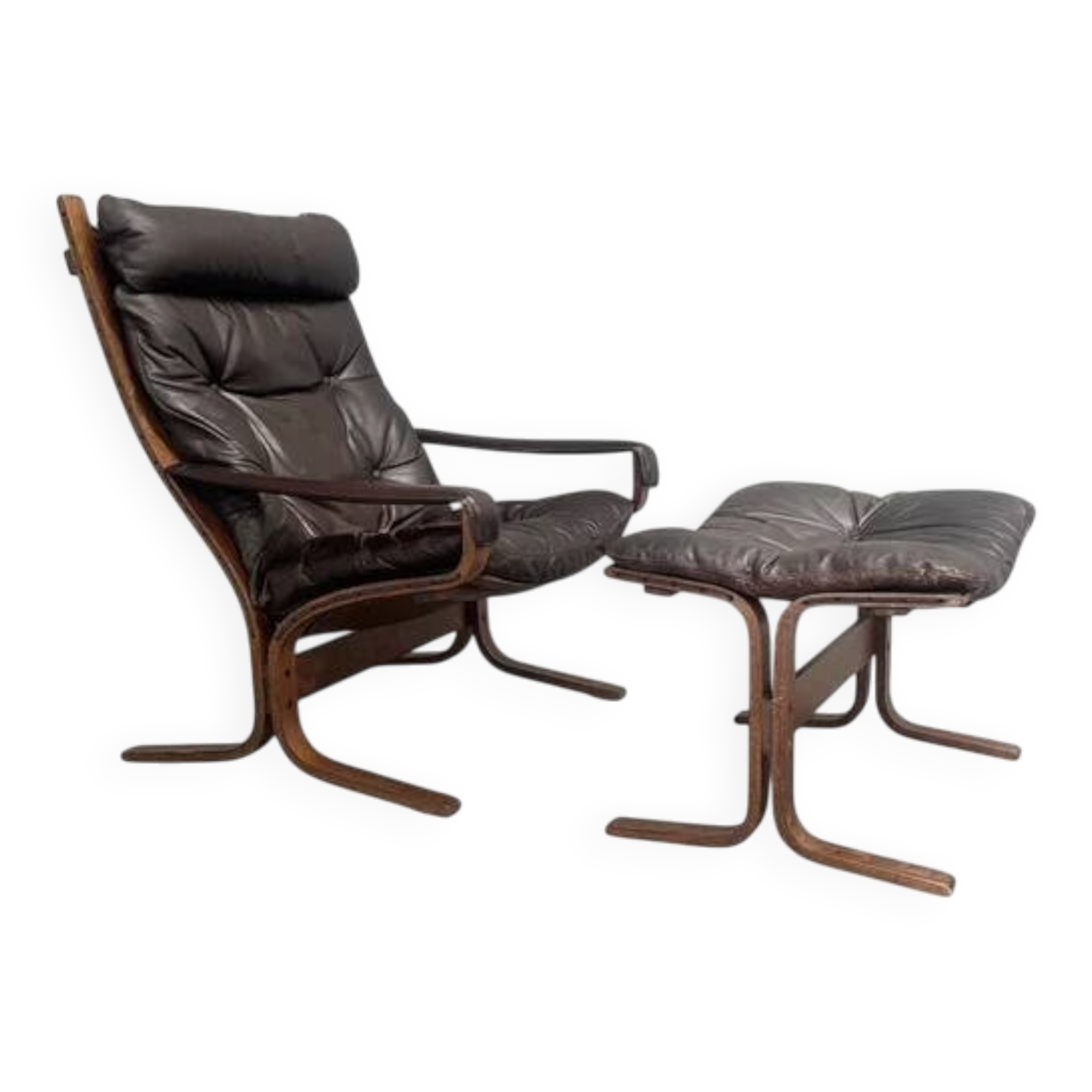 Fauteuil Siesta avec repose-pieds par Ingmar Relling, années 1960.