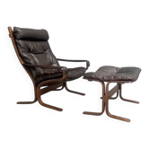 Siesta lounge chair with ottoman by Ingmar Relling, 1960s