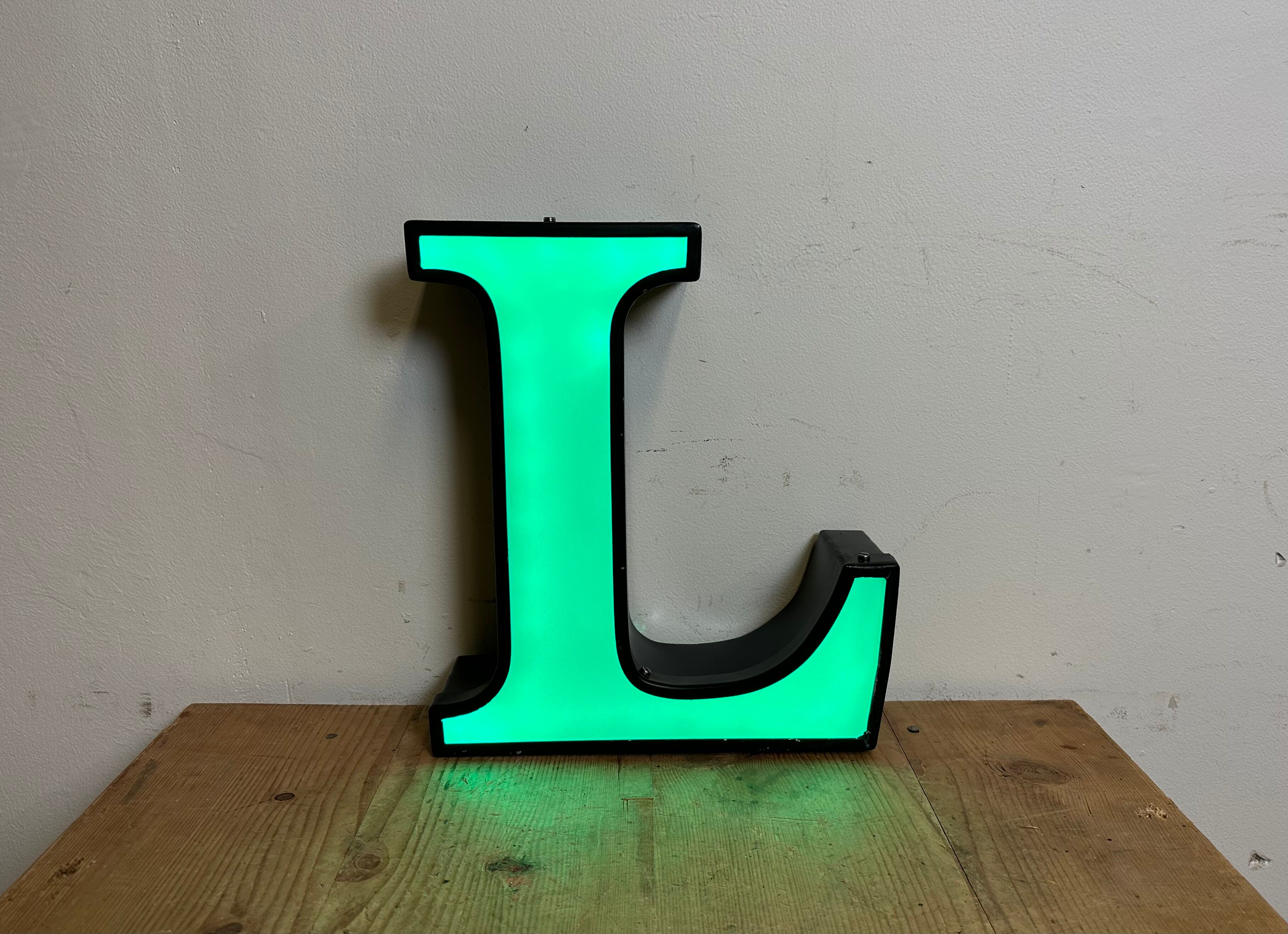 Vintage illuminated letter l , 1970s