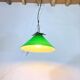 Green Murano conical pendant light, Italy 1980.