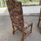 6 Louis XIV chairs made of solid wood with sheep bone and 19th-century floral fabric.