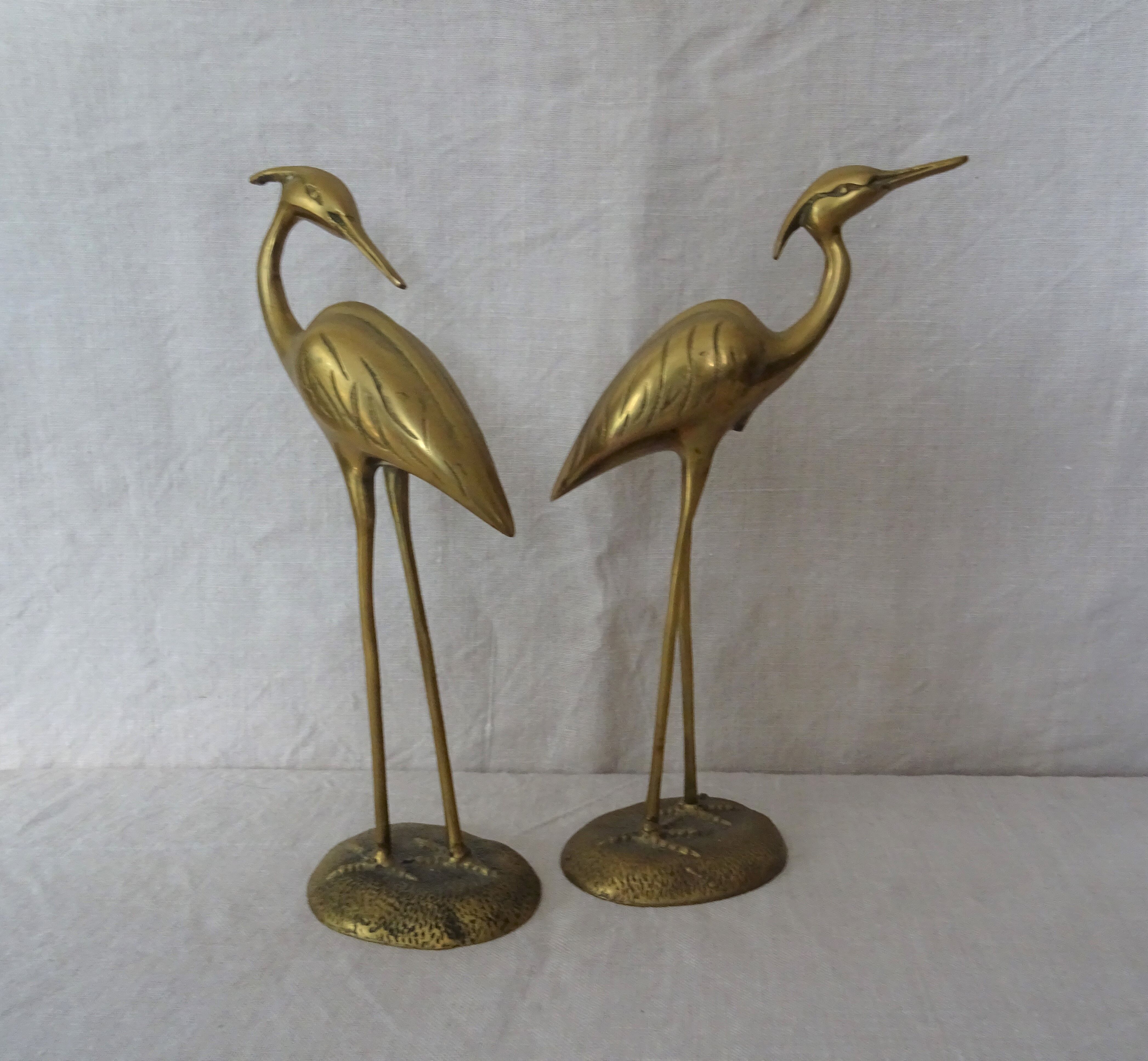 Pair of waders brass birds