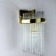 Gaetano Sciolari for Lightolier wall sconce, Murano glass rods & gilt brass, Italy, 1970s