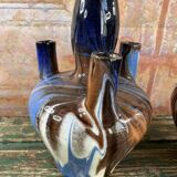 Pair of marbled blue soliflore vases